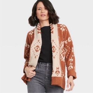 Knox Rose Women's Aztec Cardigan Sweater
